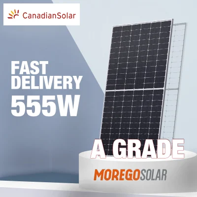 Entrega rápida canadense 182mm painel fotovoltaico de meia célula 550W 555W painéis solares para sistema de energia solar