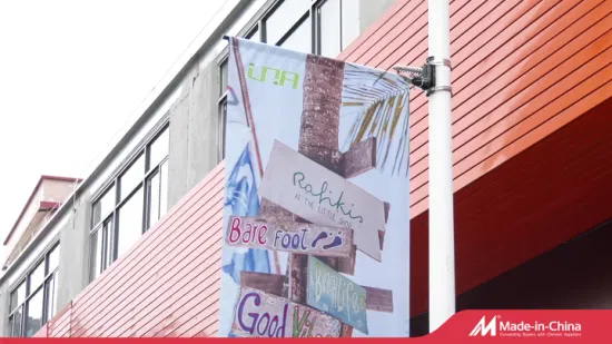 Suporte de cartaz revestido de aço inoxidável para bandeira externa